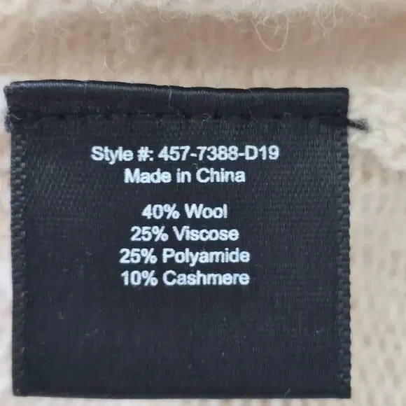 Jenni Kayne Wool Cashmere Sweater 3X Cream 3/4 Sleeve Oversized Quiet Luxury - Picture 6 of 7